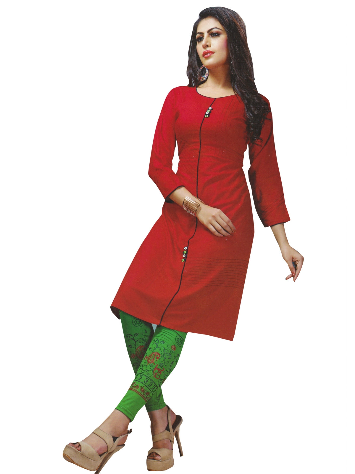 Ada Hand Embroidered Black & Beige Cotton Lucknowi Chikan Women Short Kurti  - A911171 - Ada - 4023384